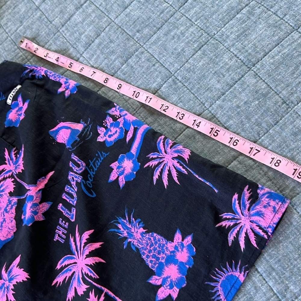 COLLUSION Tropical Hawaiian Luau Print Neon Black Skirt | 12 - Picture 10 of 10